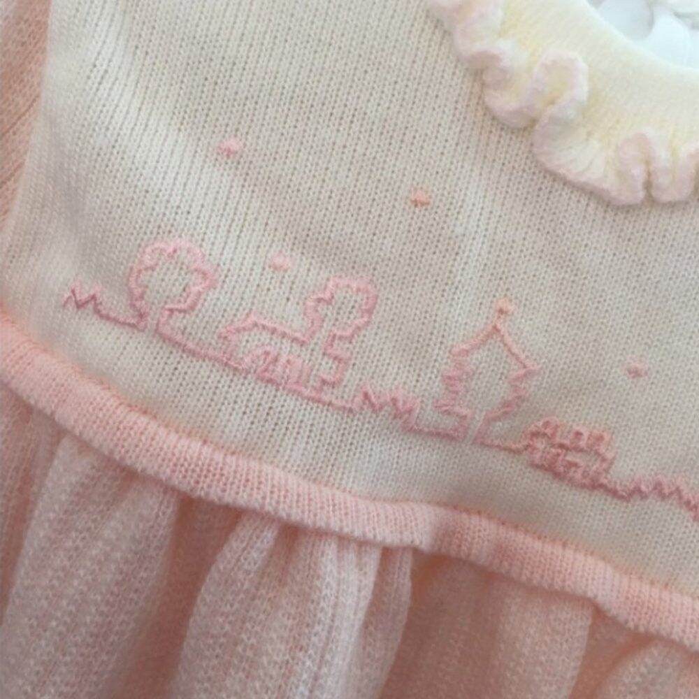 Vintage Friemanit Pink White Sweater Dress 6-9 Months - Picture 3 of 7